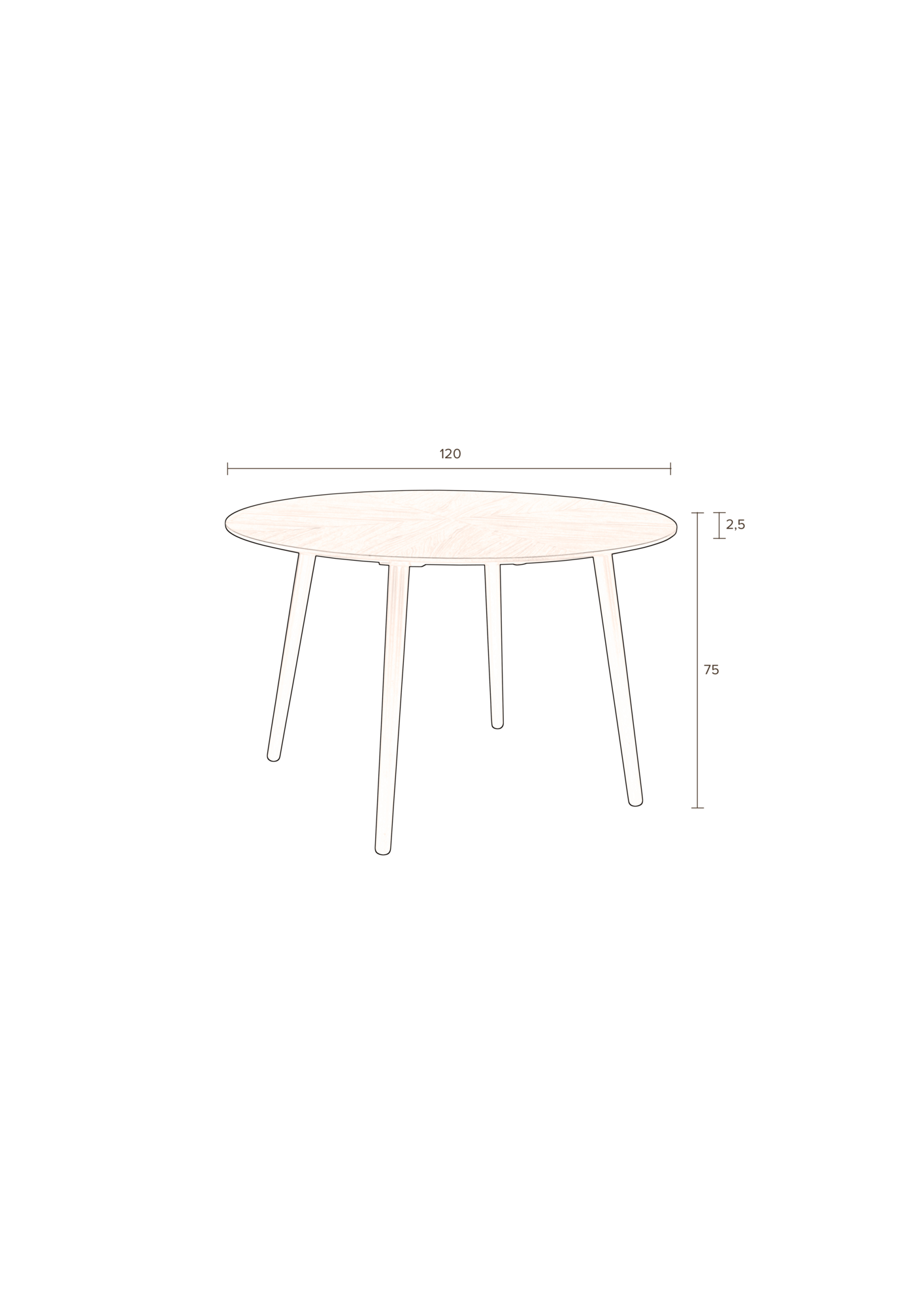 Eettafel Clover rond 120 cm