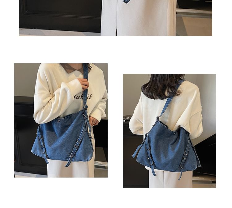 Hikuozy - Effen denim tas