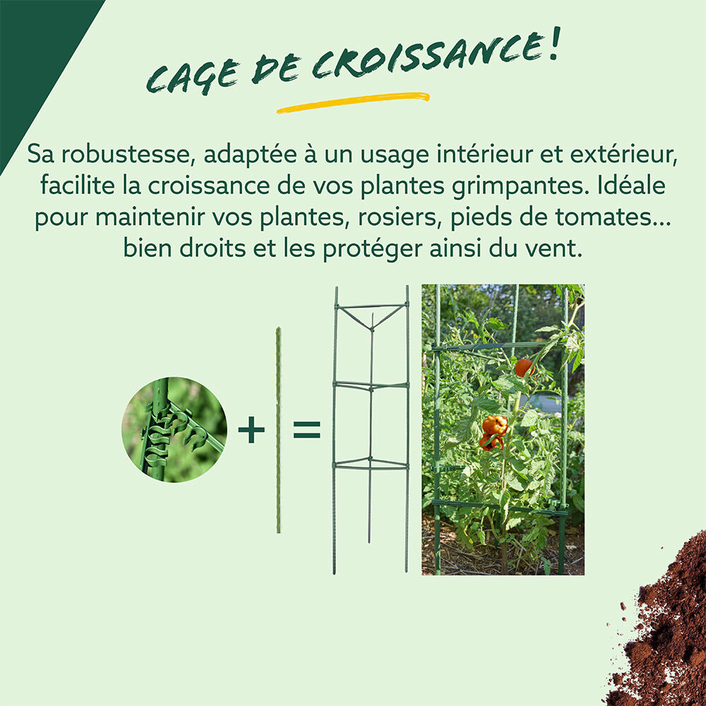 Tuteur en métal vert H150 cm
