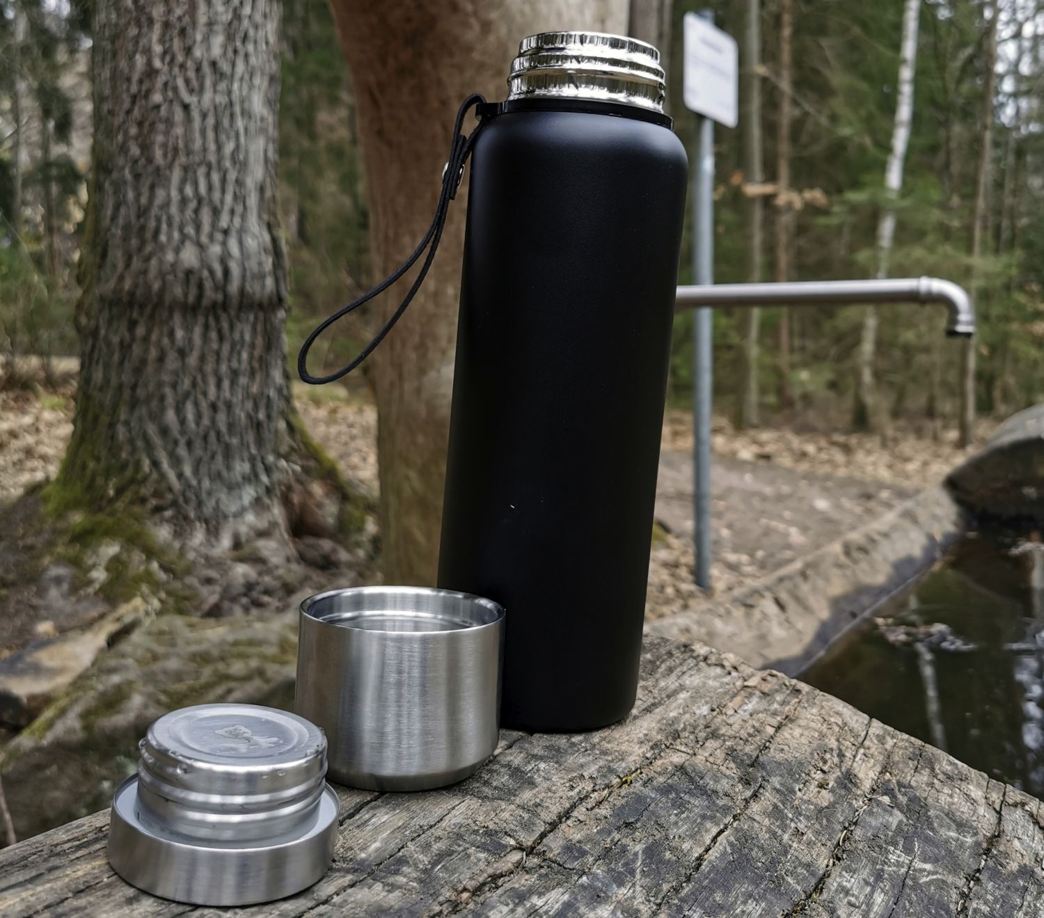 Origin Outdoors PureSteel Isolierflasche 1 Liter schwarz