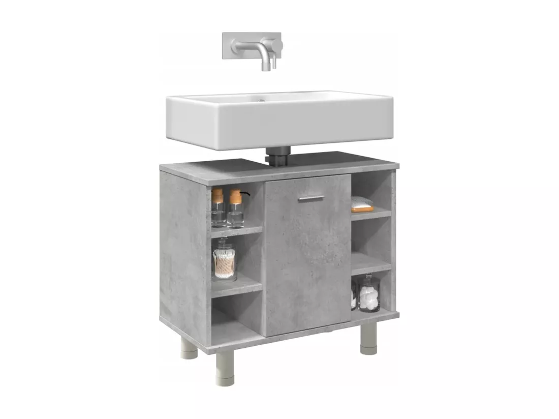 Armoire de salle de bain Gris béton 60x32x53,5 cm Aggloméré