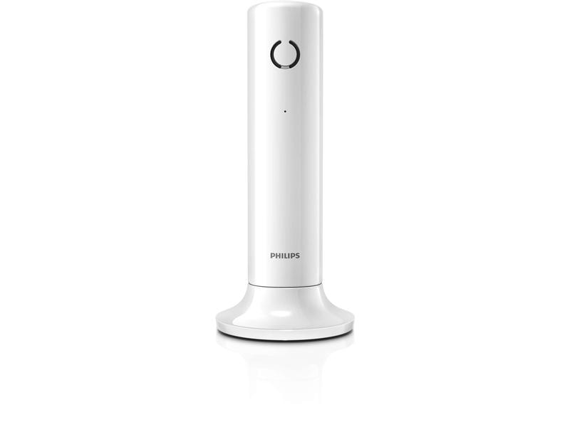 Philips Schnurlostelefon M4501W Weiss Linea, schnurloses Design-Telefon – Eine Verbindung von klaren Linien