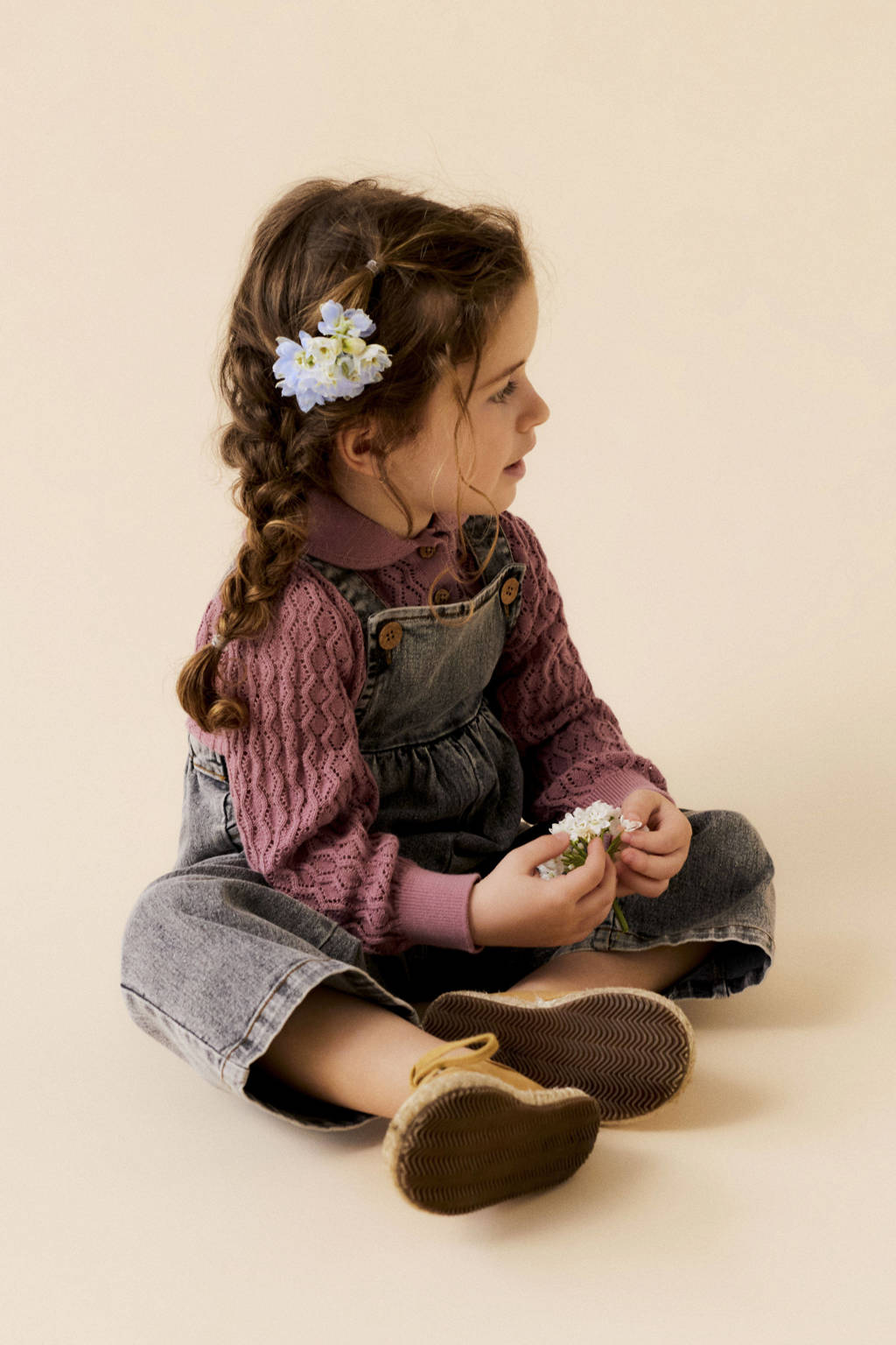 LIL' ATELIER tuinbroek grey denim