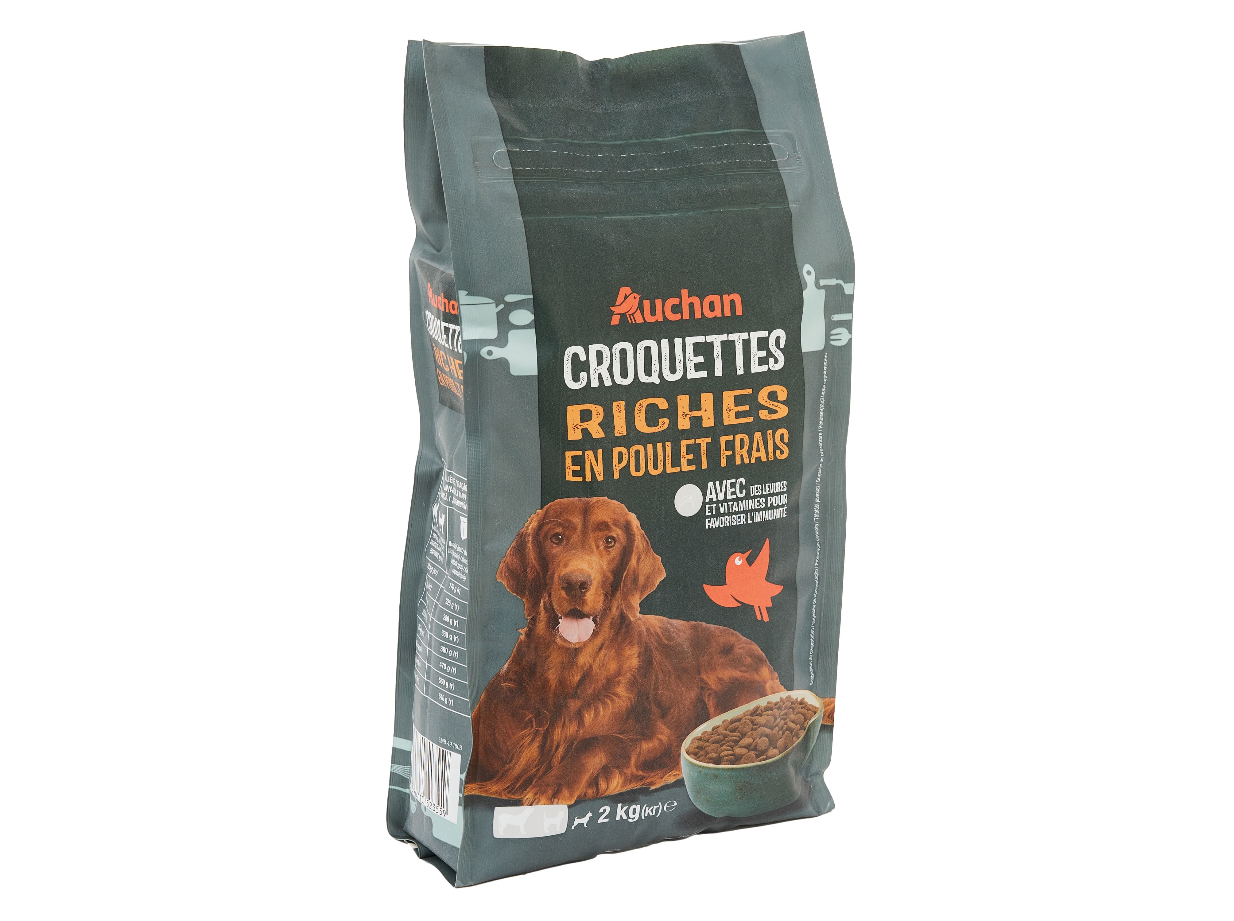 RAÇÃO PARA CÃO AUCHAN RICO EM FRANGO FRESCO 2KG