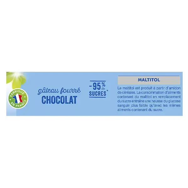 Bolo Gerblé recheado com chocolate sem adição de açúcar, 150g