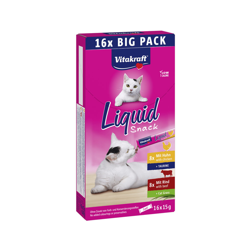 Vitakraft Cat Liquid Snack Multipack Kip en Rund