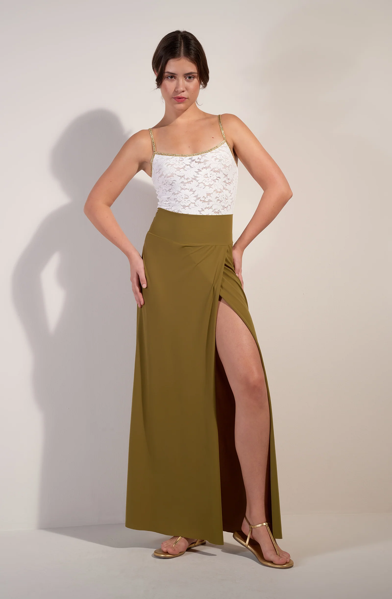 spencer Top blanc écume en dentelle et lurex Ecume
