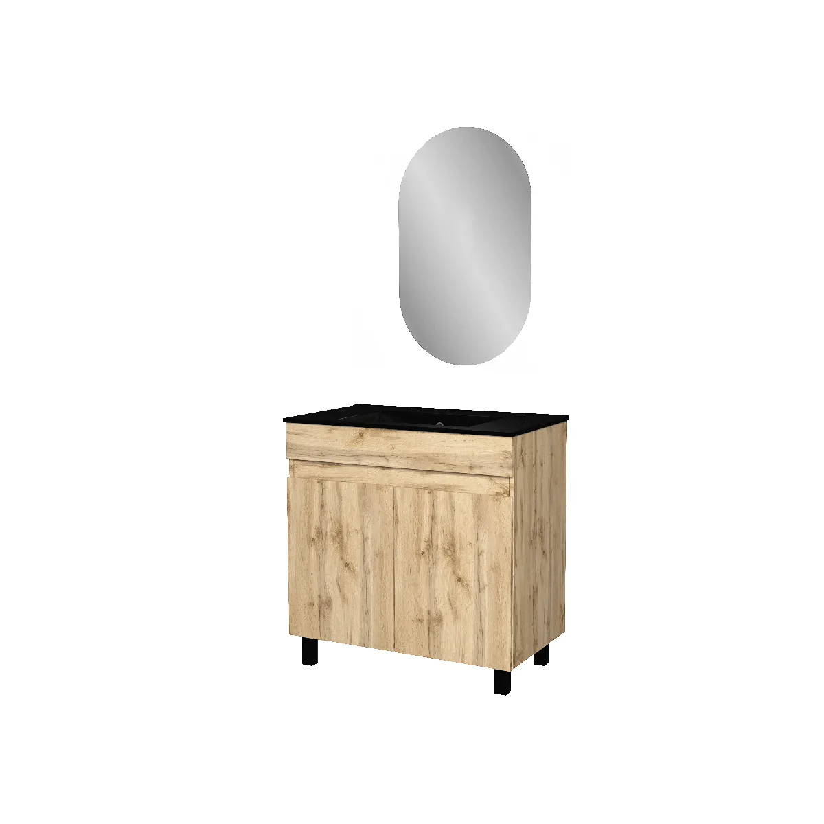 AURLANE TIMBER - Meuble salle de bain 80 cm