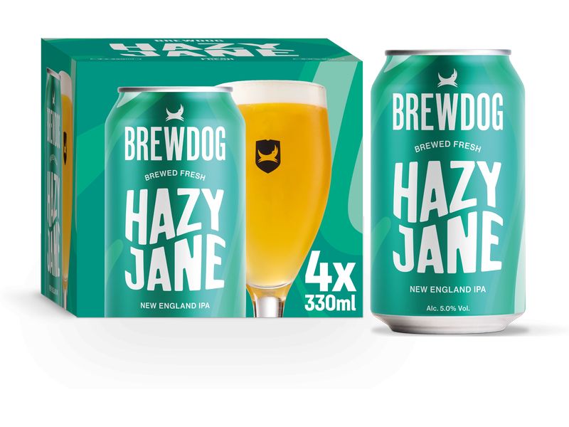 BrewDog Hazy Jane 4 x 0.33 l Fruchtbetontes India Pale Ale mit leichter Trübung