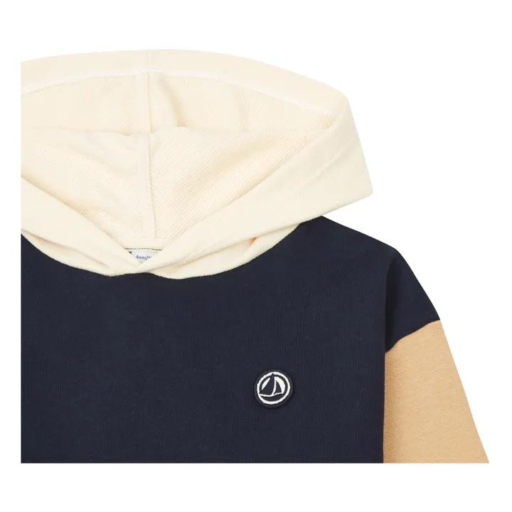 Petit Bateau Sweat à Capuche Bicolore | Bleu marine