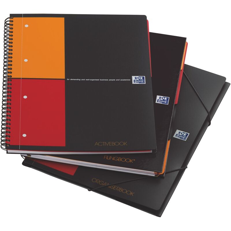 Cahier spirale Oxford International Activebook A+ 24 x 29,7 cm - perforé 4 trous- petits carreaux - 160 pages