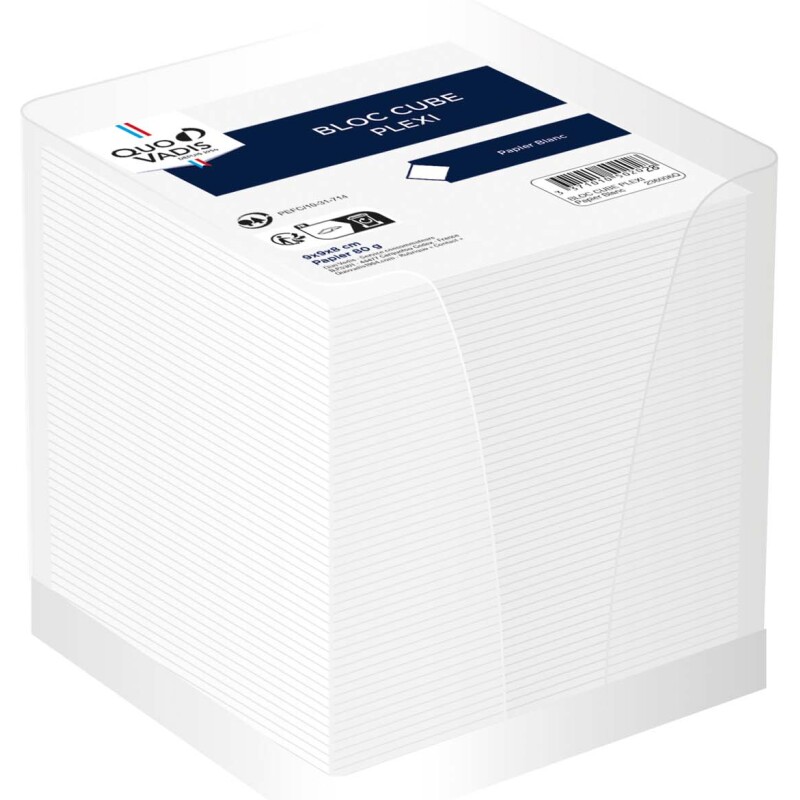 Quo Vadis - Bloc cube - Classic - Blanc - 10x10x9,5 cm - par 20