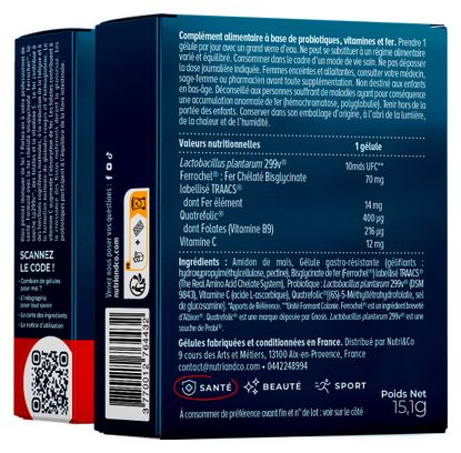 LE FER BISGLYCINATE - SPORTIFS ET FEMMES ENCEINTES - 30 GÉLULES
