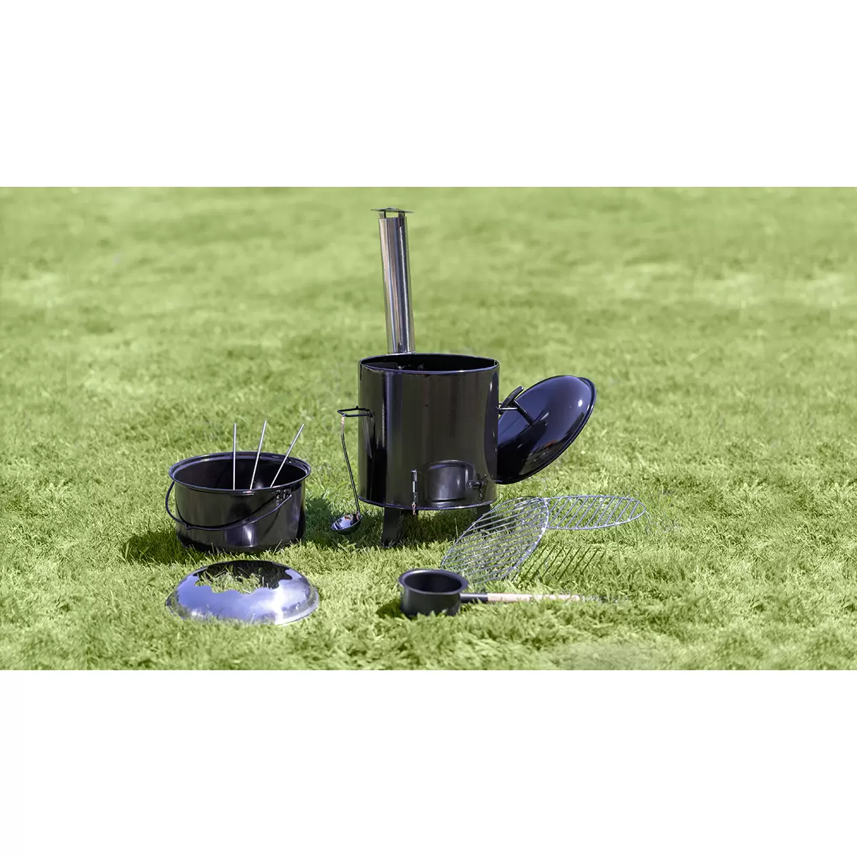 Fondueofen Set 8teilig BBQ Dragon Schwarz