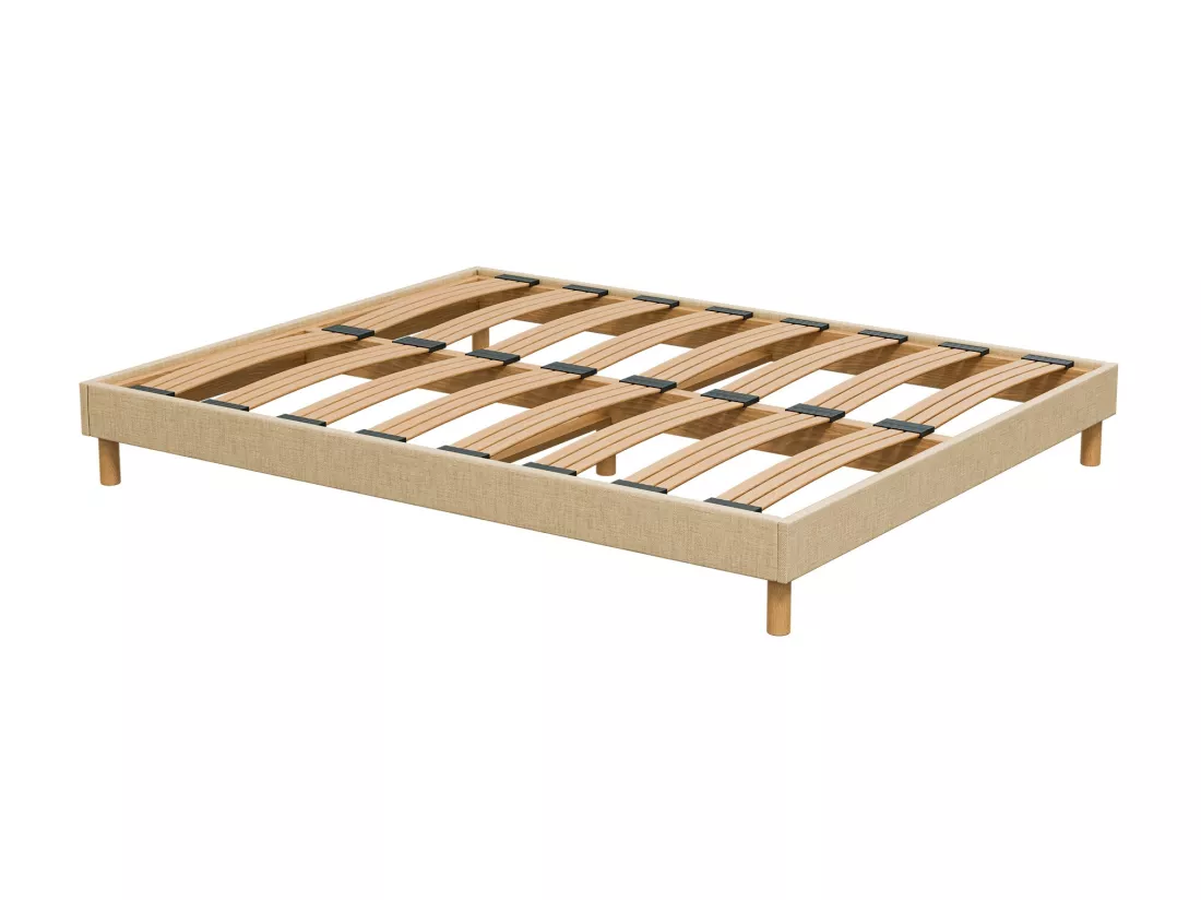 Sommier à Latte 160x200 cm - Bois Épicéa Structure Durable Haute Qualité - Beige - Silencieux, Confortable et Résistant - Douce Lune