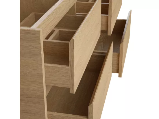 Meuble sous vasque suspendu - Placage chêne - 150 cm - MILIPAM