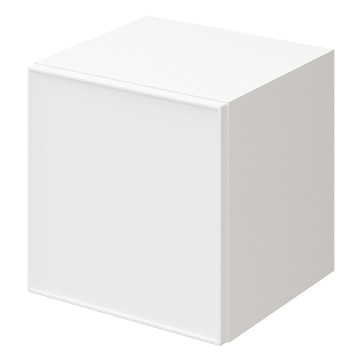 Cube de rangement avec porte blanche mate GoodHome Atomia H. 37,5 x L. 37,5 x P. 37 cm