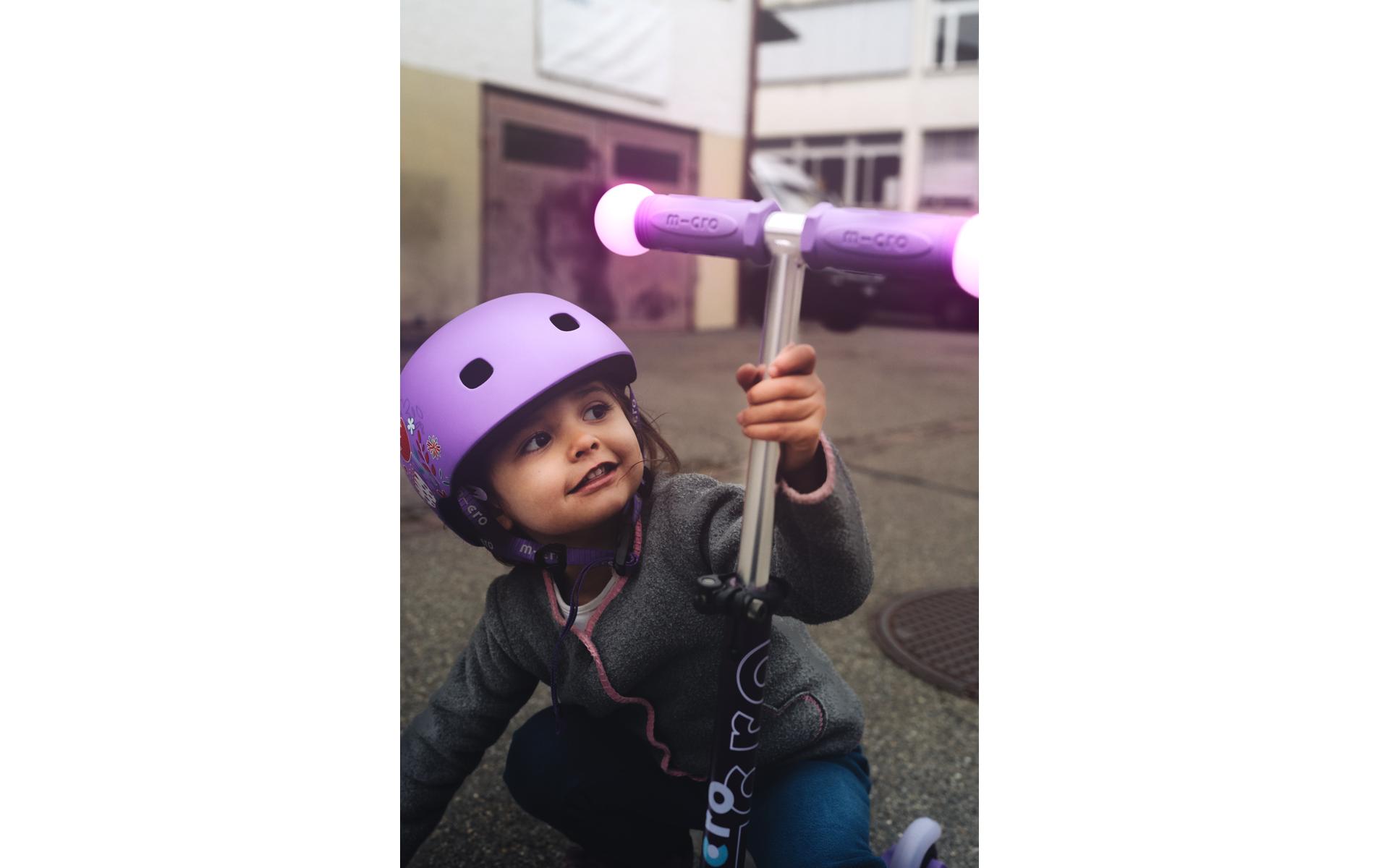 Kinderhelm Floral Purple M , MSkate- & Velohelm