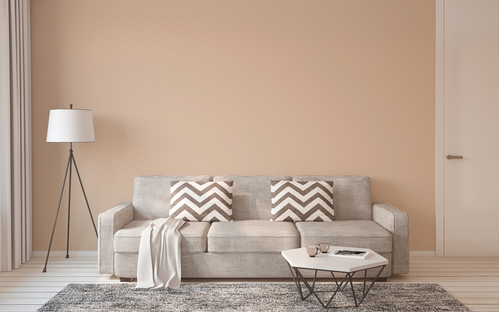 Vliestapete - beige-gold - Grafik - 10 Meter