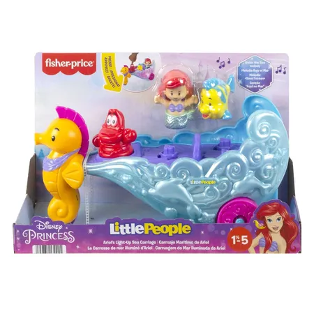 Fisher-Price Disney Prinzessin Arielles aufleuchtende Meereskutsche von Little People