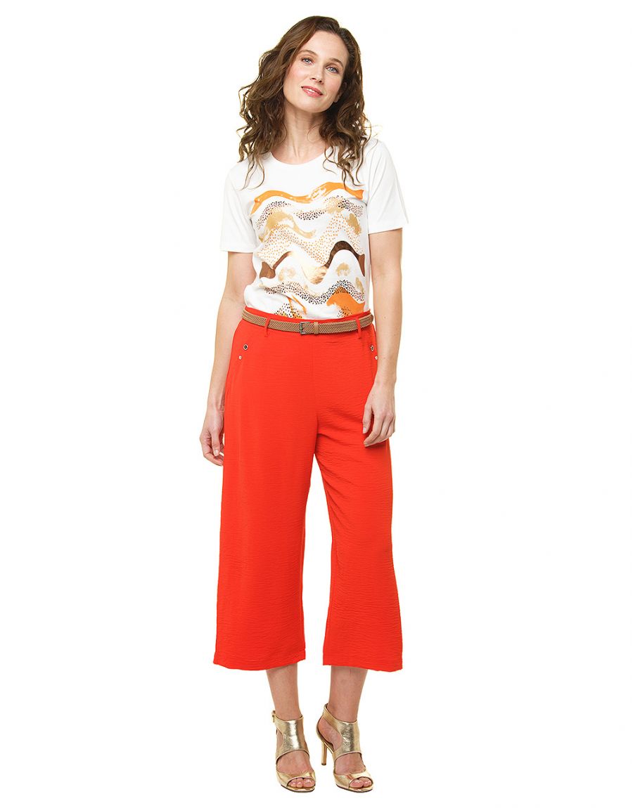 T-shirt blanc à motifs
