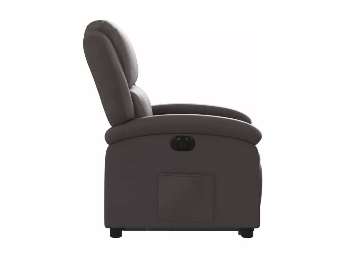 Fauteuil inclinable électrique marron foncé cuir véritable