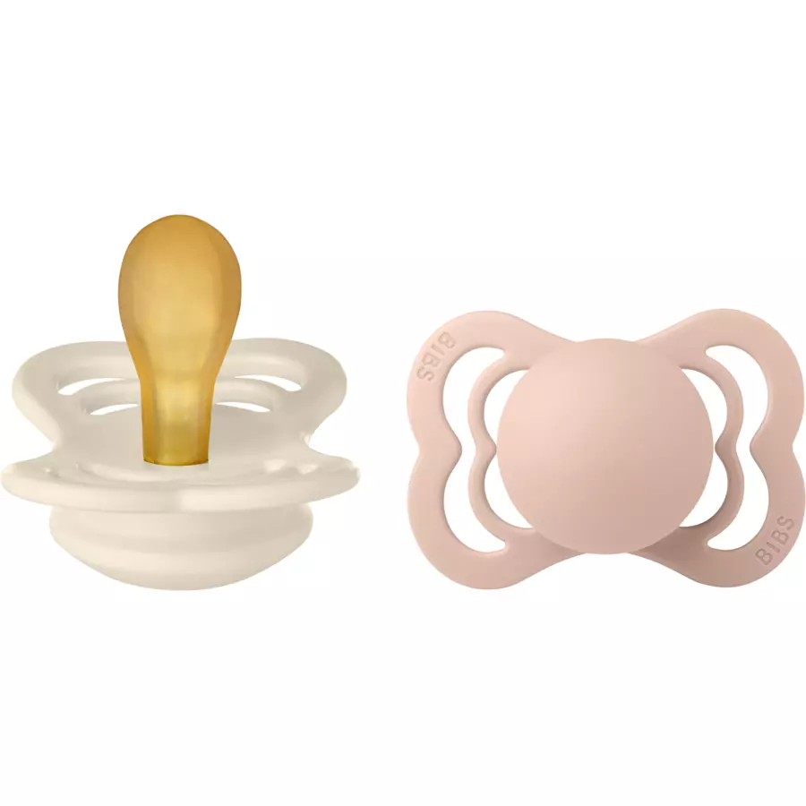 BIBS® Schnuller Supreme Latex BlushIvory 0-6 Monate, 2 Stk.