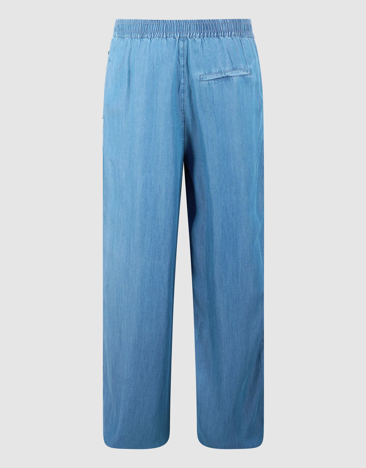Studs Wide Leg Fit Denim Broek Blauw
