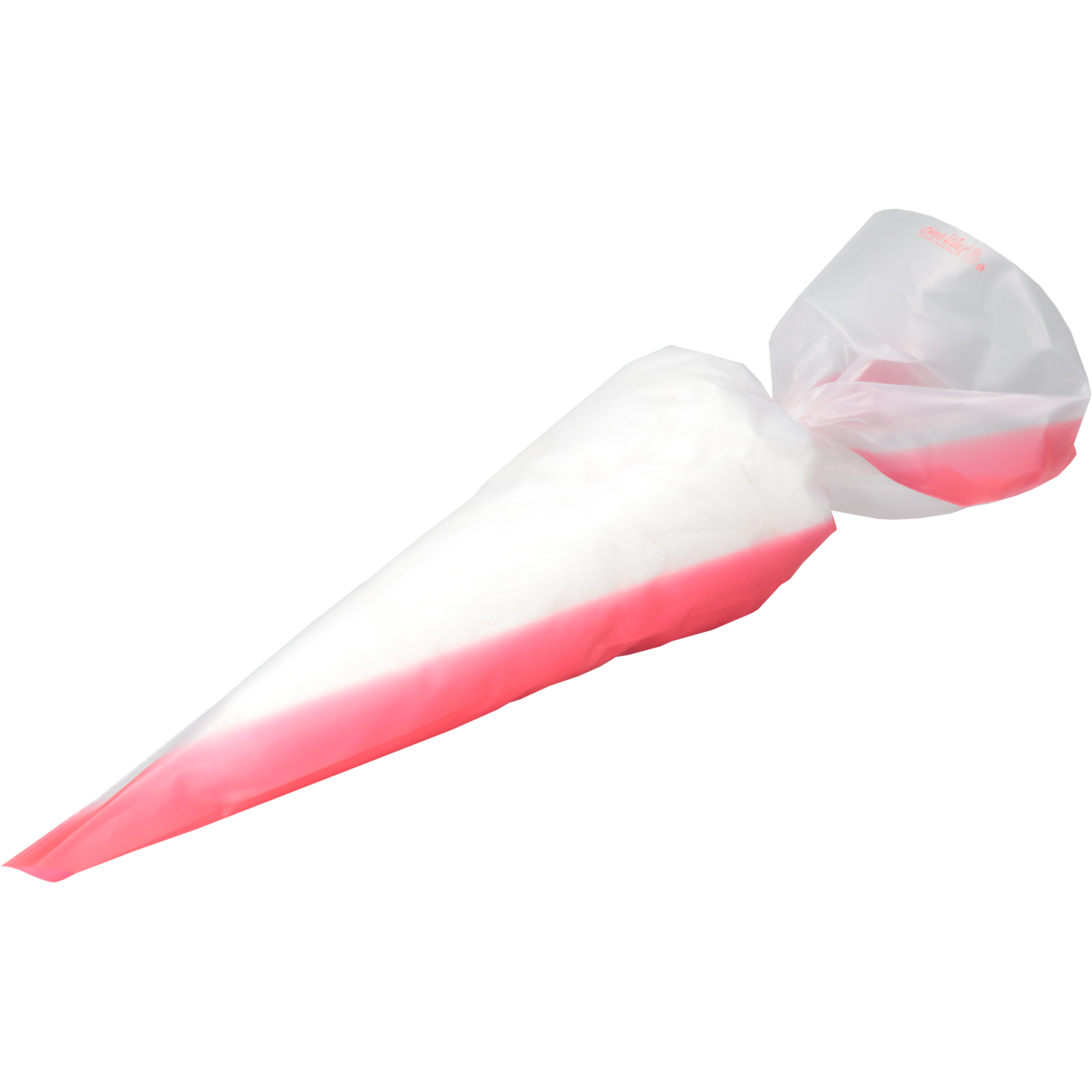 Spuitzak, 59x28cm, LDPE, transparant/rood