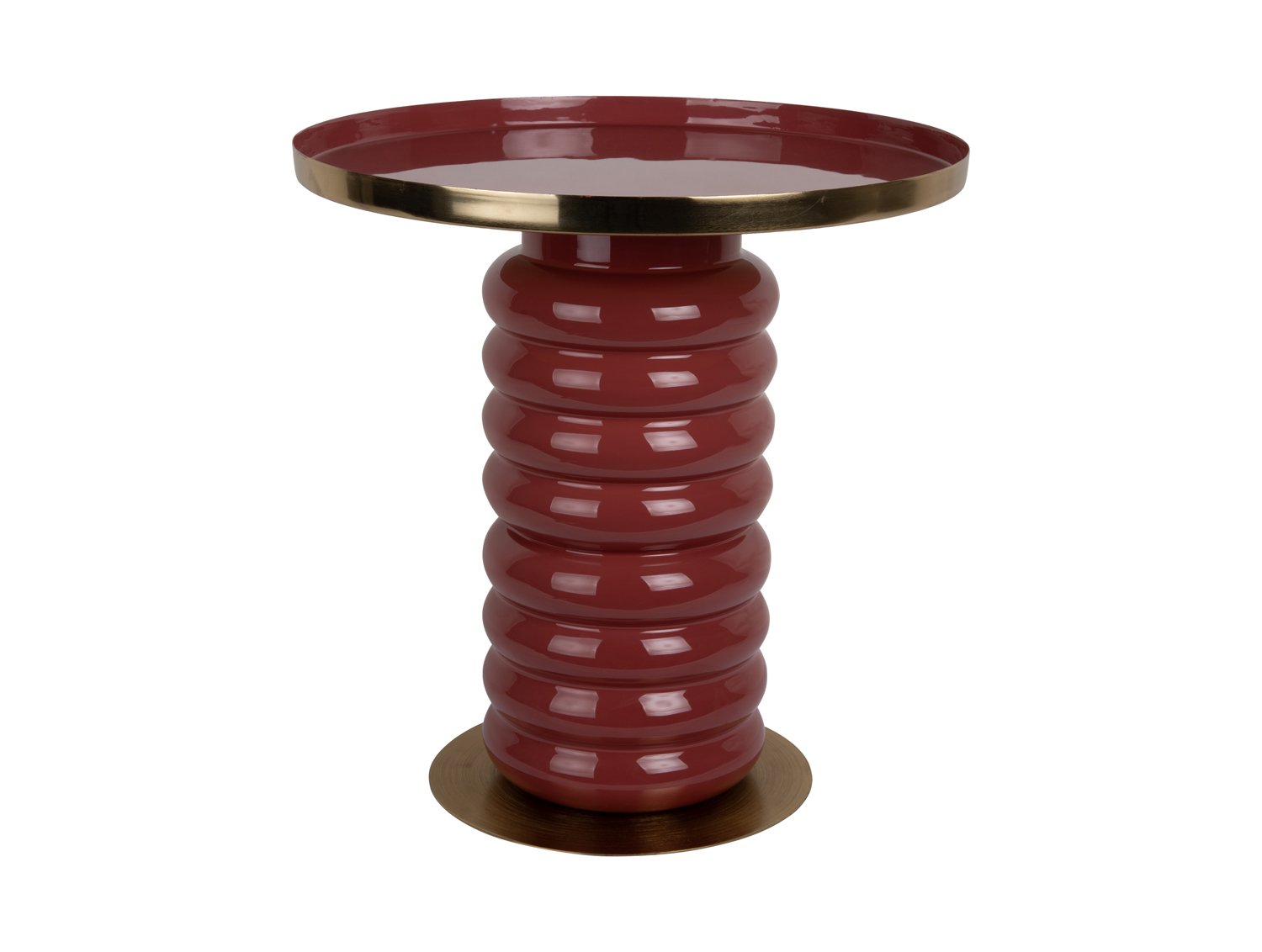 Side table Ruby enamel red ochre