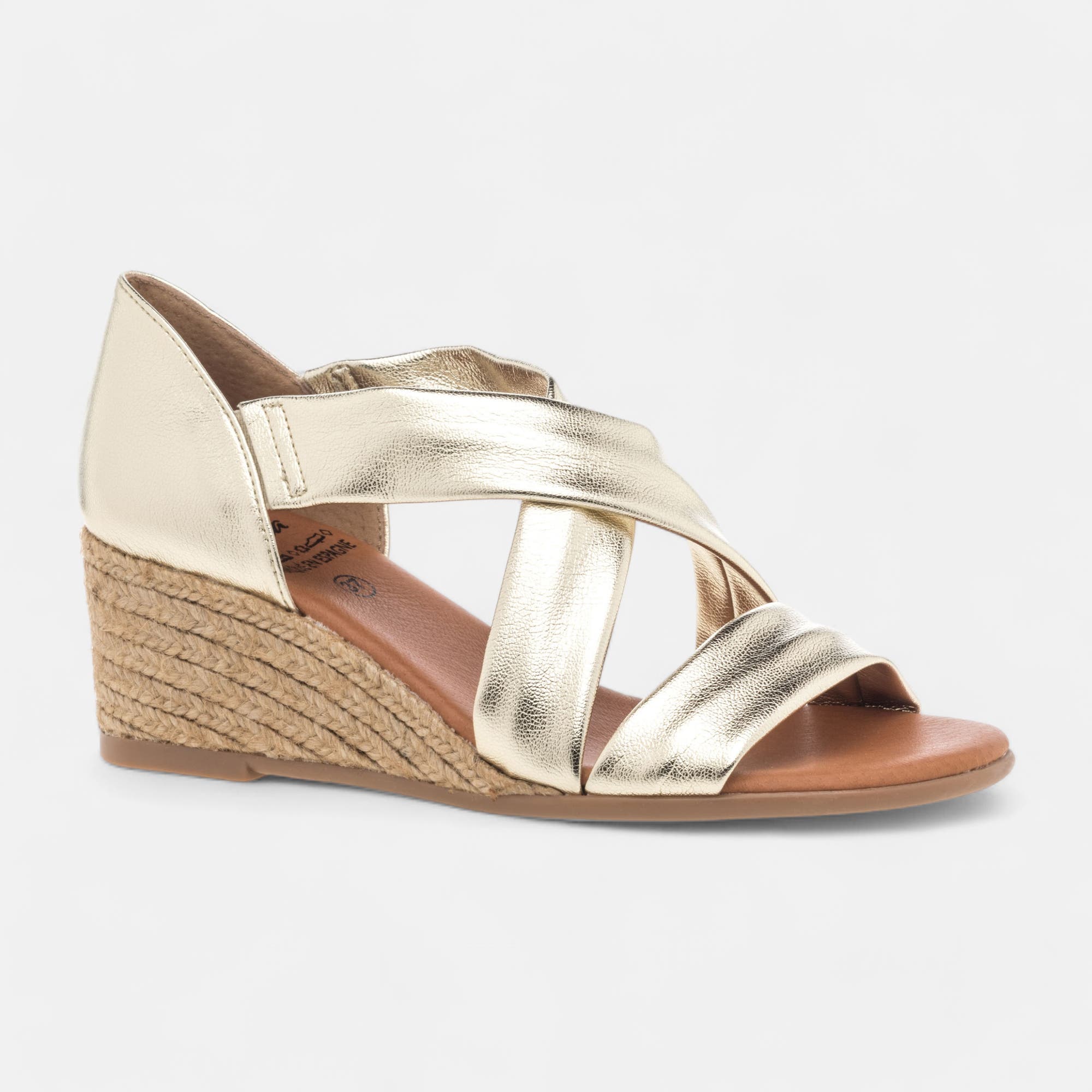 Sandales à talon compensé Femme or