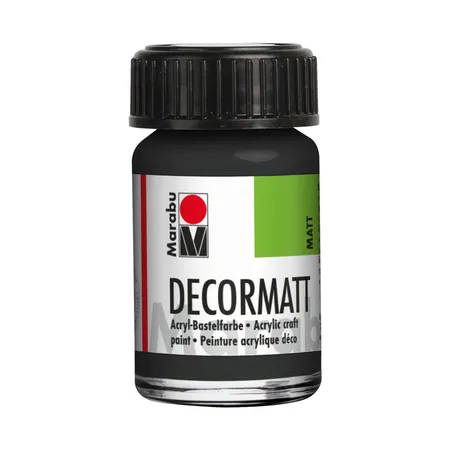 Marabu Decormatt Acrylfarbe schwarz 15 ml