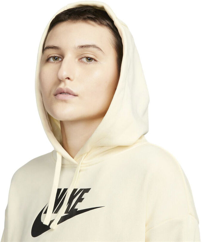 Nike Sportswear Club Fleece Oversized Crop Graphic Haettetroje Gul