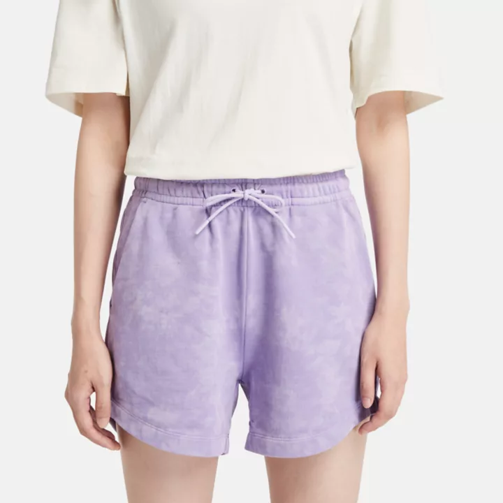 Short de survêtement tie & dye saisonnier pour femme en violet