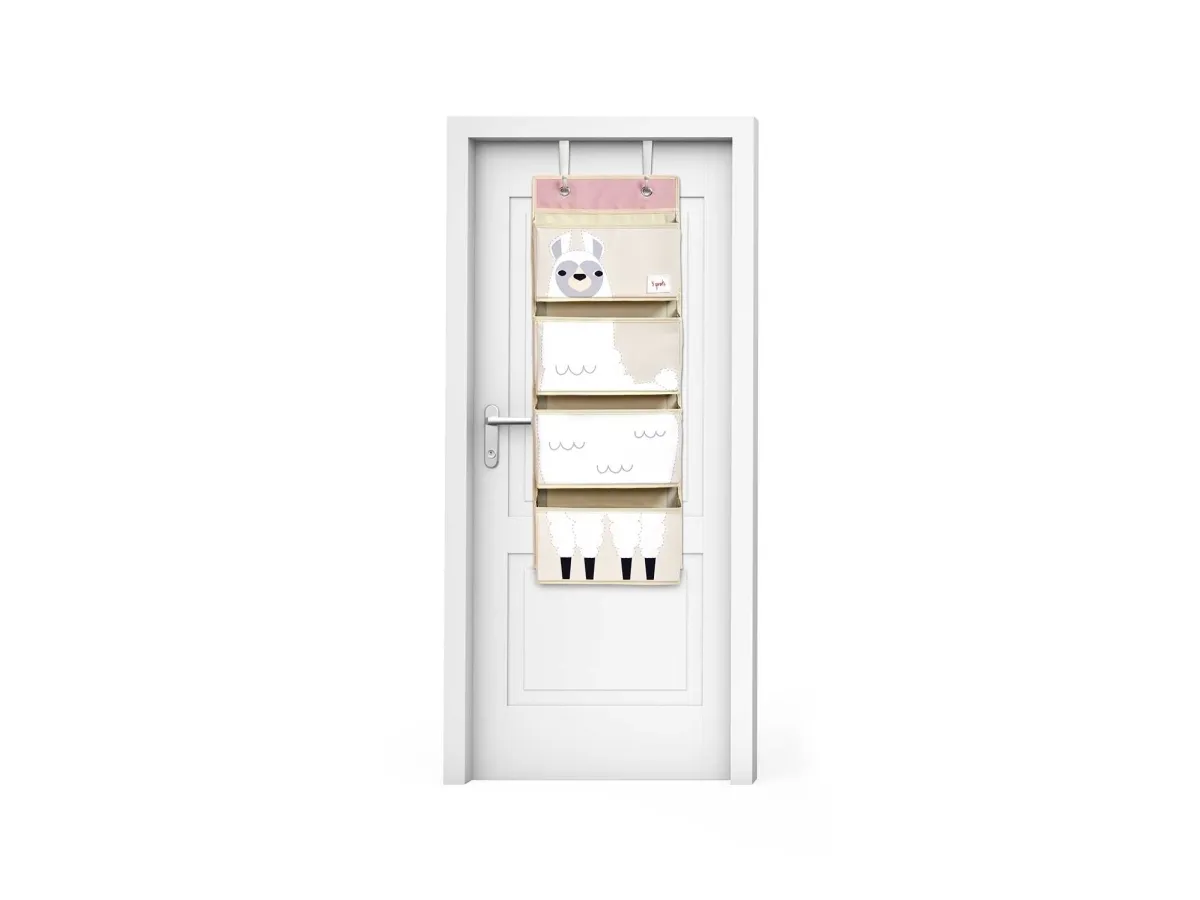 3 Sprouts Vægophæng med lommer (Wall Organizer), Llama