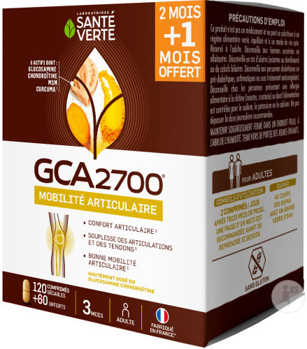 Santé Verte GCA 2700 Pour La Mobilité Articulaire +1 Mois Offert Tripack 120 + 60 Comprimés