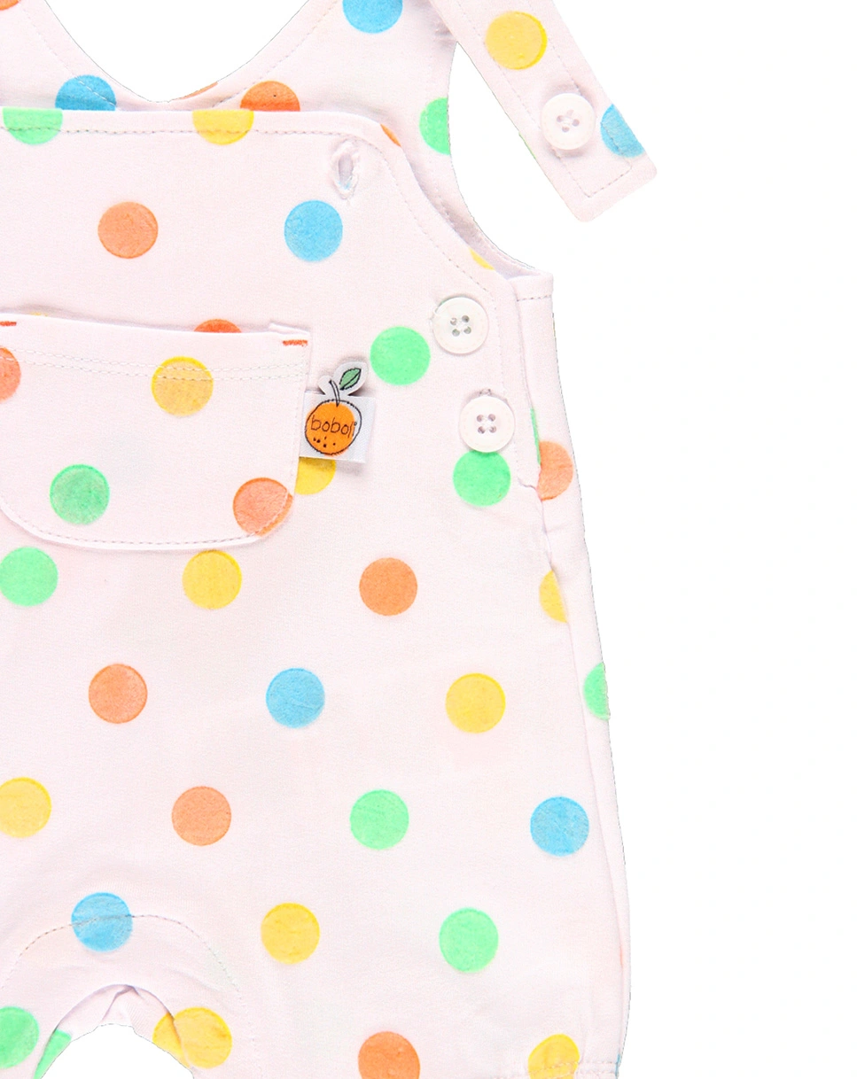 Latzhose POLKADOTS kurz in weiß