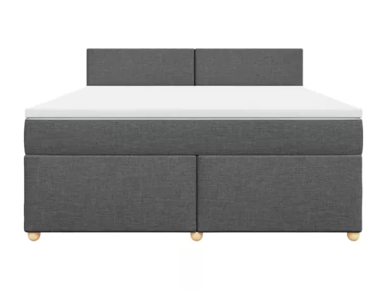 Sommier à lattes de lit avec matelas Gris foncé 180x200cm Tissu