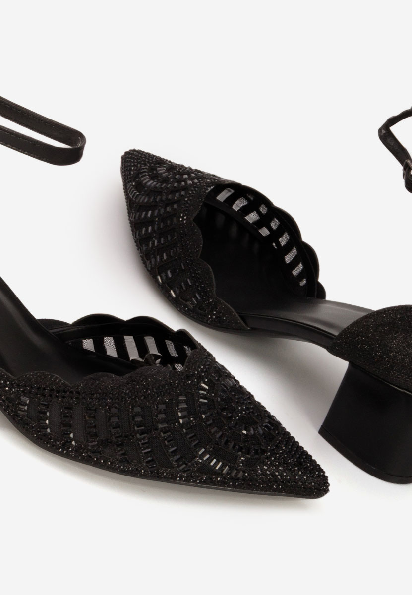 Chaussures à talon épais noirs Melizza