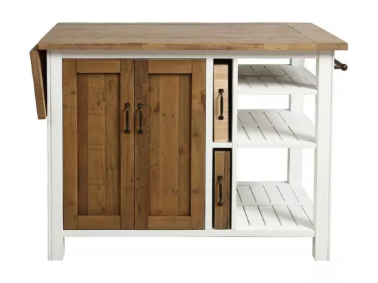 Ilot central Bois-MDF Blanc - Rivages Interior's