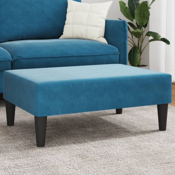 vidaXL Apoio de Pés 77x55x31 cm Veludo Azul - 2258164453