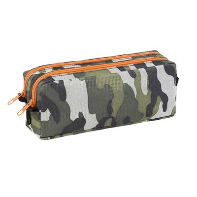 Trousse rectangulaire Camouflage - 2 compartiments - 2 modèles disponibles - Exclusivité Bureau Vallée - Viquel