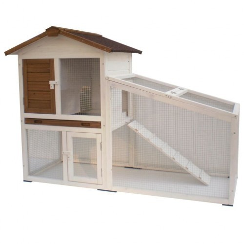 Gaiola de coelho Tommy para jardim, branca