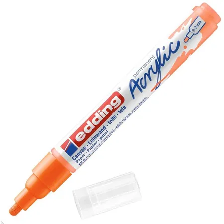 edding 5100 Acrylmarker medium - neon-orange - 1 Acrylstift wasserfest - mittlere Rundspitze 2-3 mm