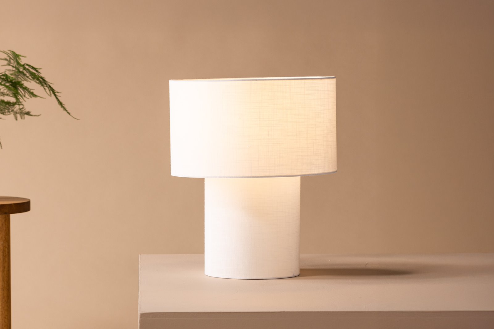 Globia bordlampe Hvit polylin, E27