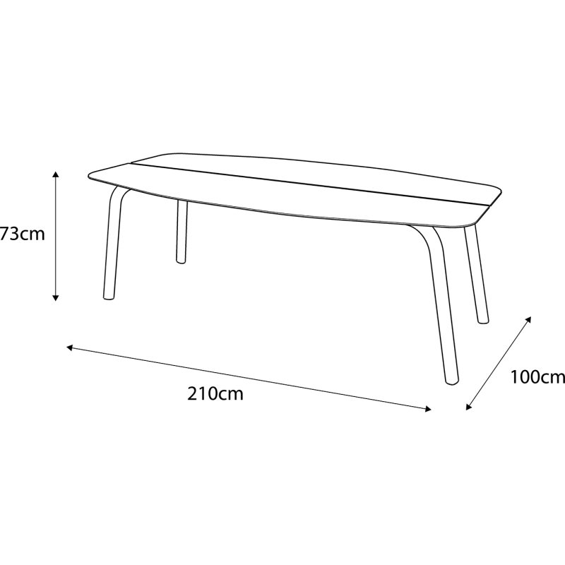 Table d'extérieur OUDON en aluminium plateau effet bois