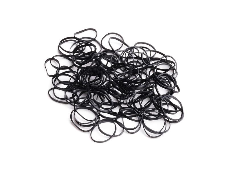 DailyGo Haargummi Silikon 1 cm 120 Stück, schwarz Mini-Haargummis aus reissfestem Silikon