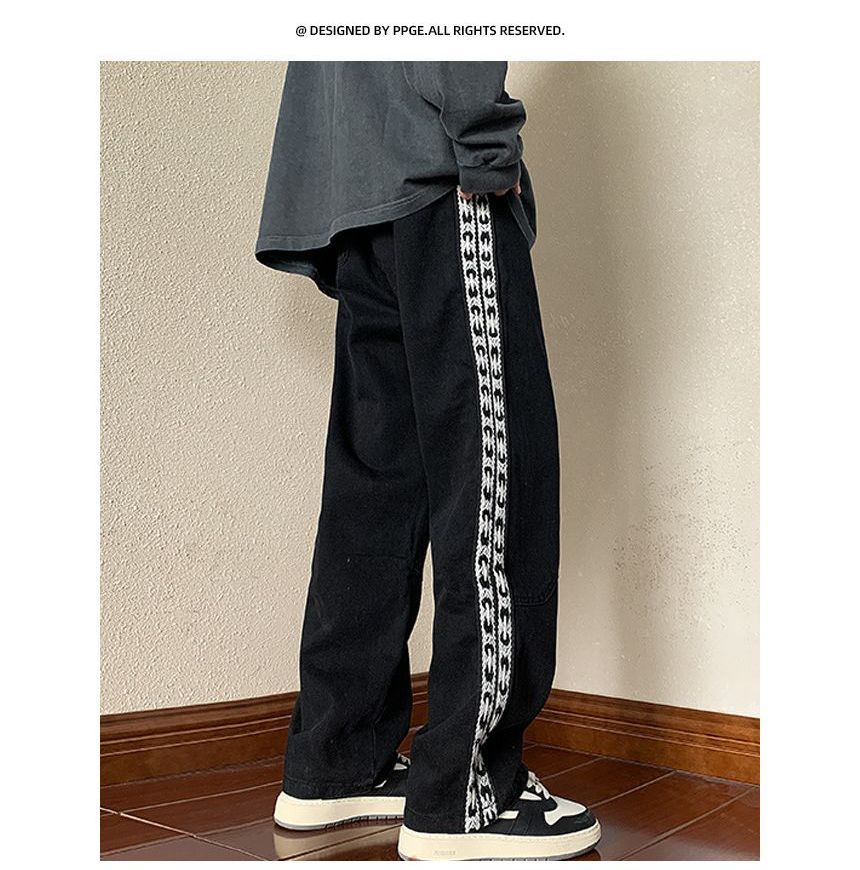 Savenne - Gestreepte Loose Fit Jeans
