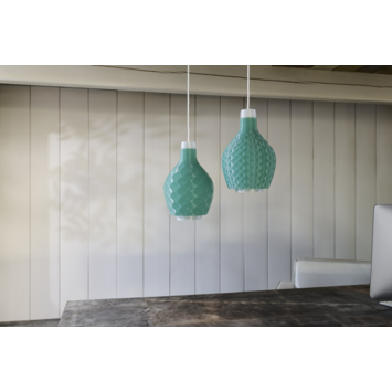 Philips 3D printed hanglamp Droplet Three turquoise 31,8x21,5 cm (hxb)