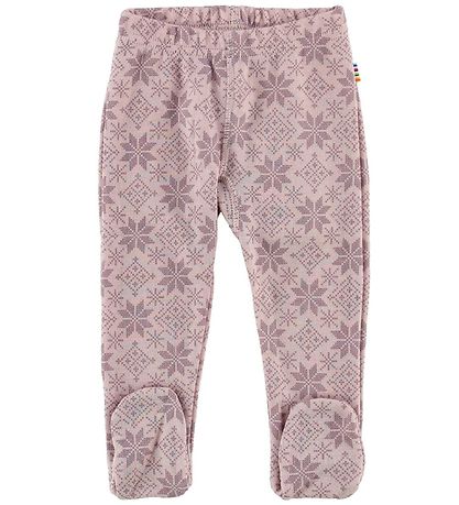 Joha Leggings m. Fuß - Wolle - Pink m. Sternen